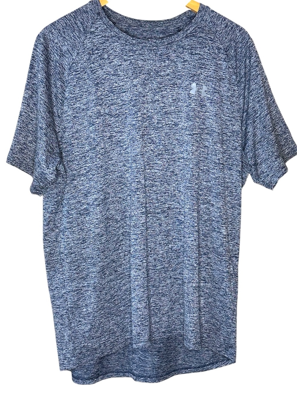 💚Under Armour HeatGear Tech Tee Blue Space Dye Loose Fit Shirt